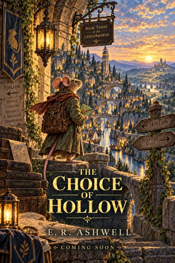Cover of Book Three of Ledgerborne, The Choice of Hollow, by E. R. Ashwell